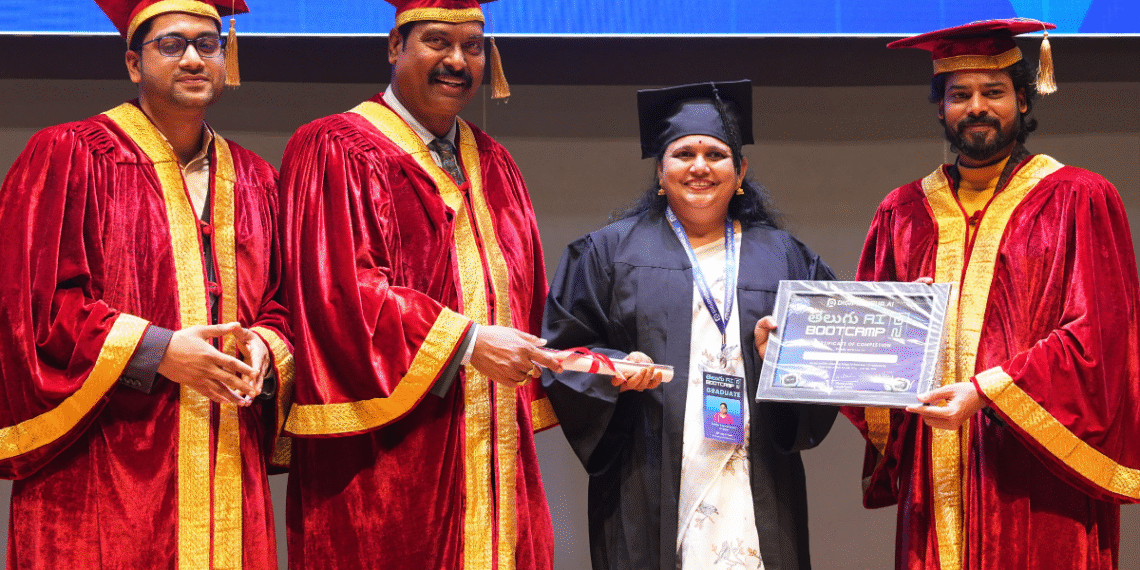 T-Hubలో అడప రాజేశ్వరికి AI గ్రాడ్యుయేషన్ పట్టా ప్రధానం