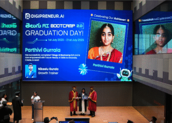 T-Hubలో గుర్రాల పార్థివికి AI గ్రాడ్యుయేషన్ పట్టా ప్రధానం