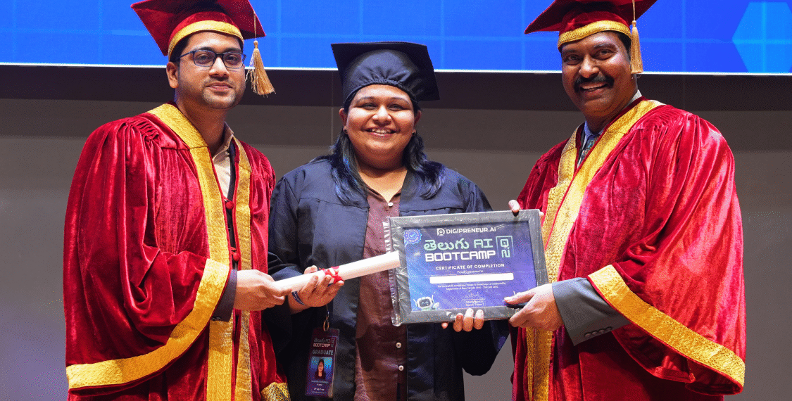 T-Hubలో స్వప్నిక వర్ధనపుకు AI గ్రాడ్యుయేషన్ పట్టా ప్రధానం