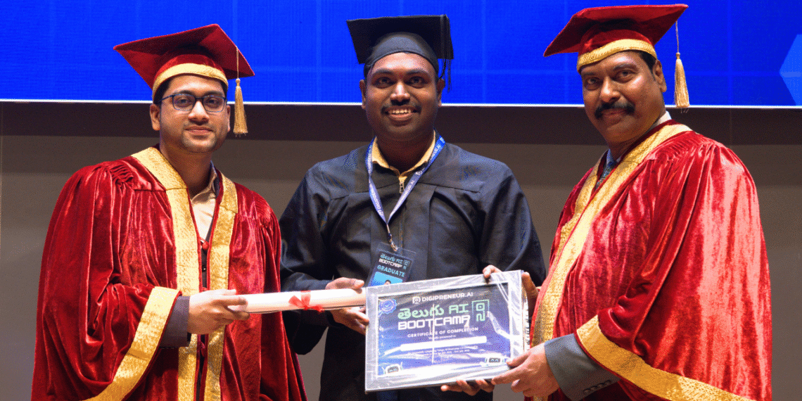 T-Hubలో నవీన్ చారి పోలోజుకు AI గ్రాడ్యుయేషన్ పట్టా ప్రధానం
