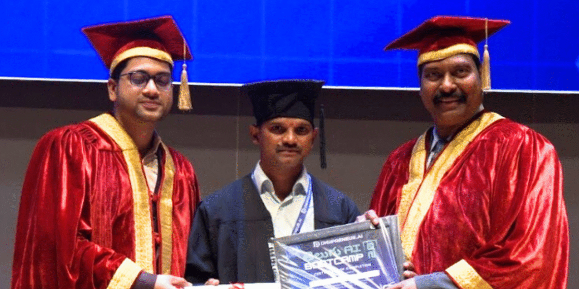 T-Hubలో నరేంద్రకు AI గ్రాడ్యుయేషన్ పట్టా ప్రధానం
