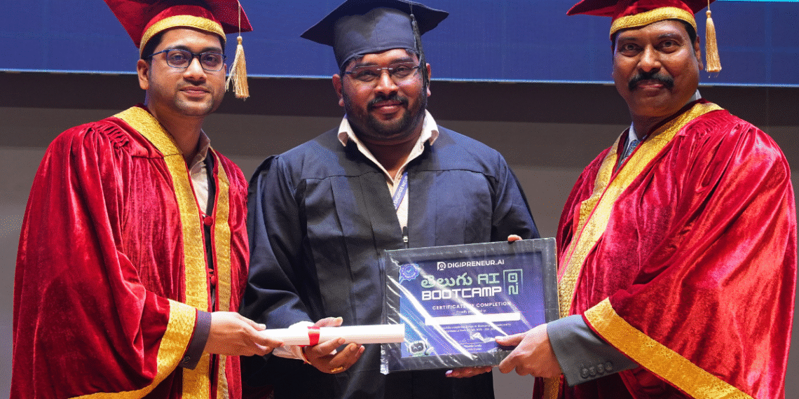 T-Hubలో జి ఎస్ ఉదయ భాను రావూరికి AI గ్రాడ్యుయేషన్ పట్టా ప్రధానం