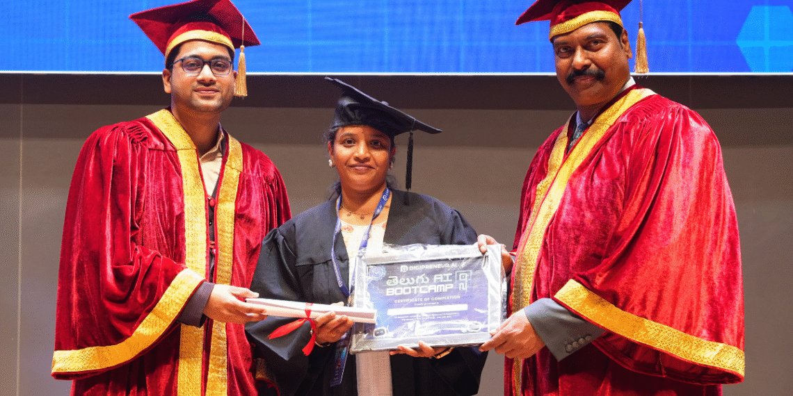 T-Hubలో అనిత కైలాసంకు AI గ్రాడ్యుయేషన్ పట్టా ప్రధానం