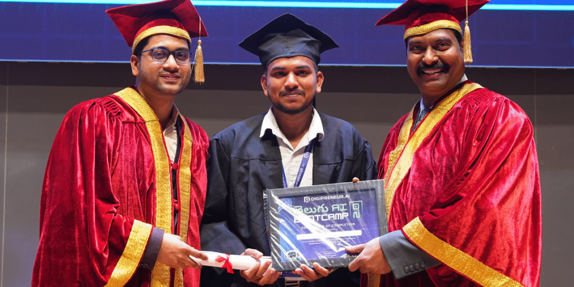 T-Hubలో కాశబోయిన వంశీ కిరణ్‌కు AI గ్రాడ్యుయేషన్ పట్టా ప్రధానం