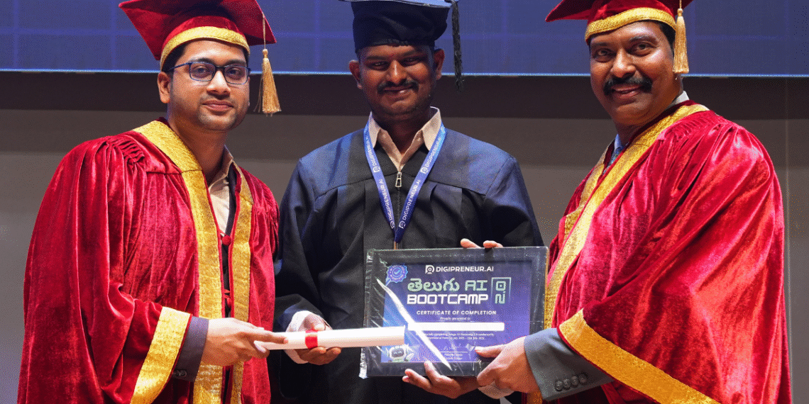 T-Hubలో గజరాం విజయ్ కుమార్‌కు AI గ్రాడ్యుయేషన్ పట్టా ప్రధానం