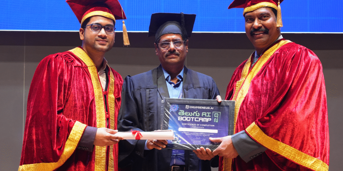 T-Hubలో పెయ్యల వెంకట వరప్రసాద్కు AI గ్రాడ్యుయేషన్ పట్టా ప్రధానం