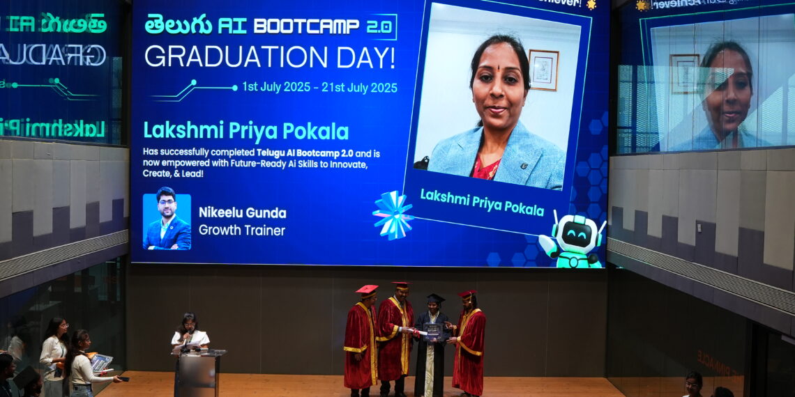T-Hubలో పోకల లక్ష్మి ప్రియకు AI గ్రాడ్యుయేషన్ పట్టా ప్రధానం